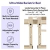 Medacure Expandable Split Frame Bariatric Bed, Fully Electric with ProEx 36 Mattress  Amber Cherry MC-LXBARISFCH2KA